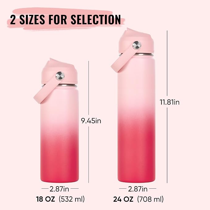 Fijinhom 24oz Insulated Stainless Steel Water Bottle, Wide Mouth Double Wall - Image 2