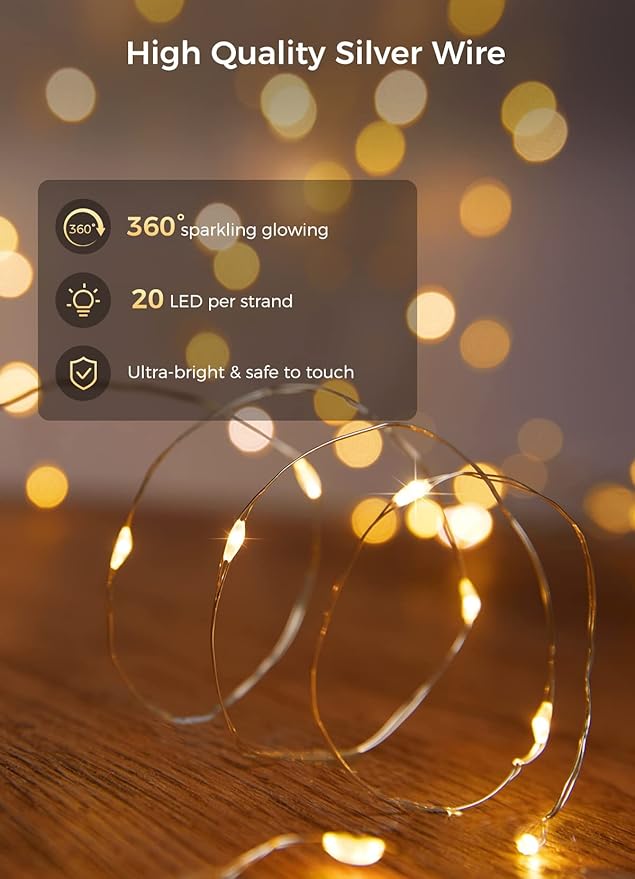 Brightown 12 Pack Led Fairy Lights Battery Operated String Lights Waterproof - Image 6