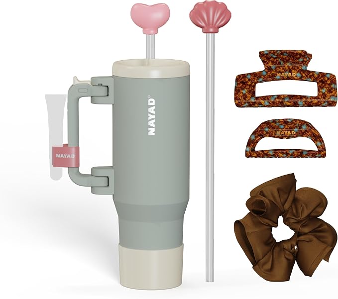 NAYAD 40oz Travel Tumbler with Handle and Straw|Cup Holder Friendly Insulated by NAYAD