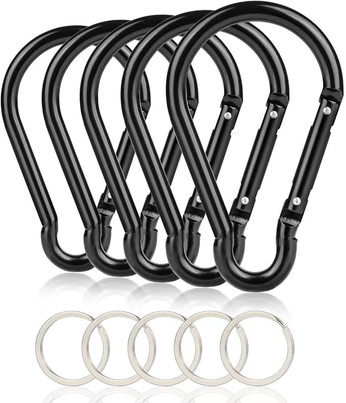 Carabiner Caribeaner Clip, Extra Large 4" Aluminum Carabeaner Keychain Hook by CampTek
