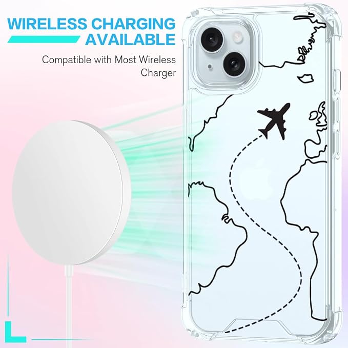 FANXI Minimalist Airplane Travel Map Phone Case Compatible - Image 3