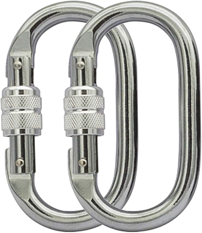 Heavy Duty Locking Climbing Carabiner Clip CE Rated 25 kN 5600 LB Rugged by BYANG