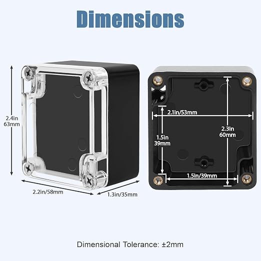 LeMotech Junction Box with Clear Cover IP65 Waterproof Project Box Dustproof - Image 2