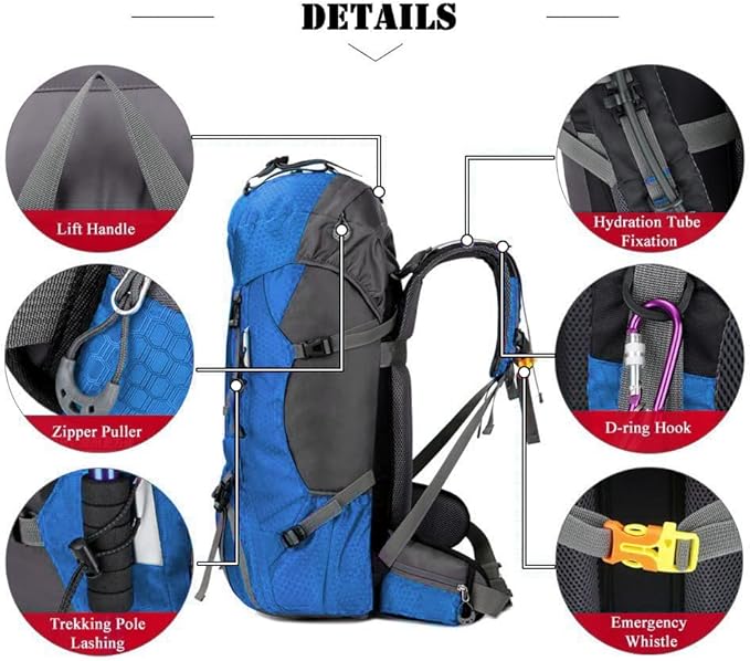 Bseash 60L Waterproof Hiking Camping Backpack - Image 4