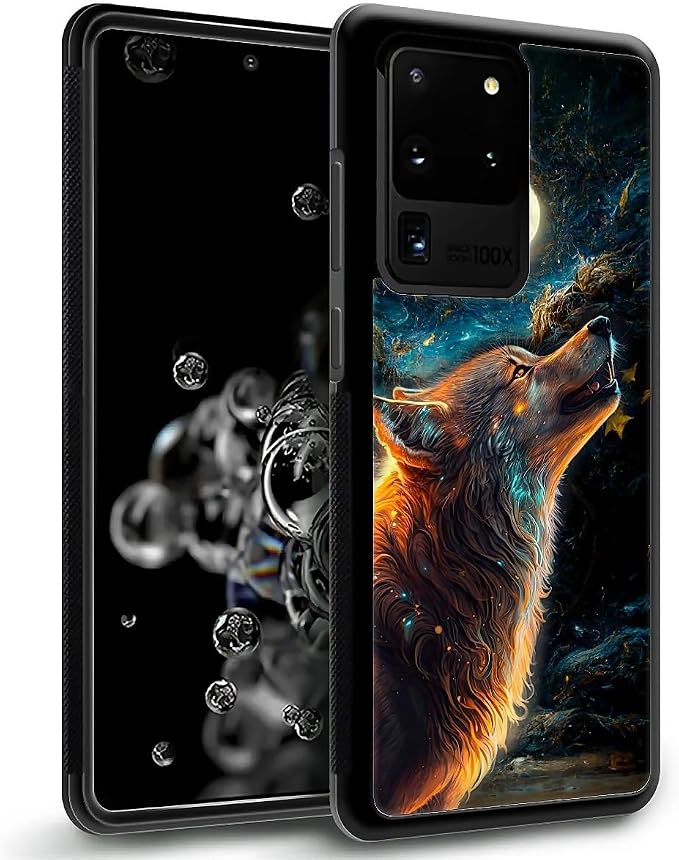 for Samsung Galaxy S20 Ultra Case, Star Cave Hungry Wolf Pattern Graphic Design - Image 2