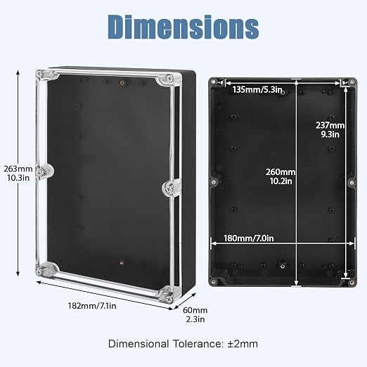 LeMotech Electrical Box Clear Cover Project Box IP65 Waterproof Junction Box - Image 2