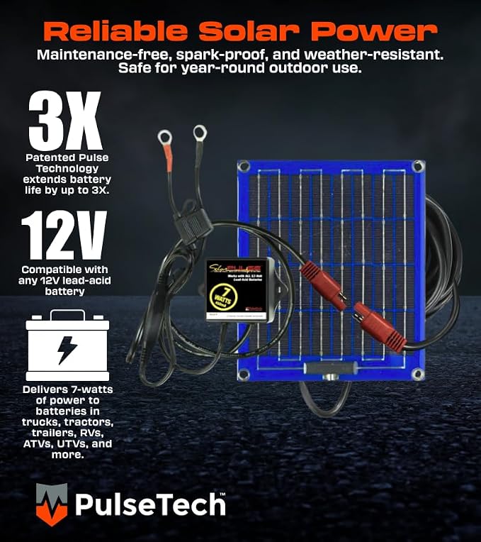 PulseTech SolarPulse SP-7 Solar Battery Charger Maintainer, 7 Watt - Image 2