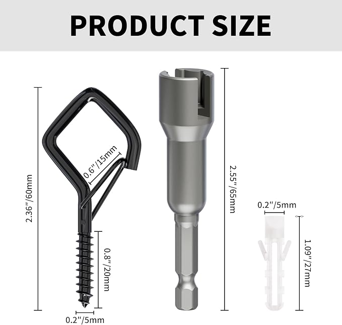 Square Ceiling Hooks with Safety Buckle - Image 3
