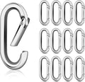 10Pack Large Oval Carabiner, Metal Spring Keyring Clips by CooBigo