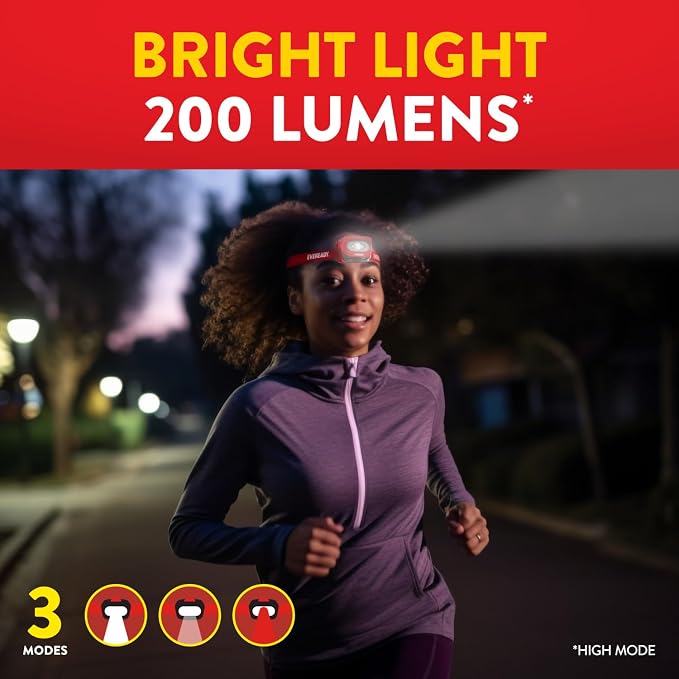 Eveready X200 LED Rechargeable Headlamps, Super Bright IPX4 Water Resistant - Image 3
