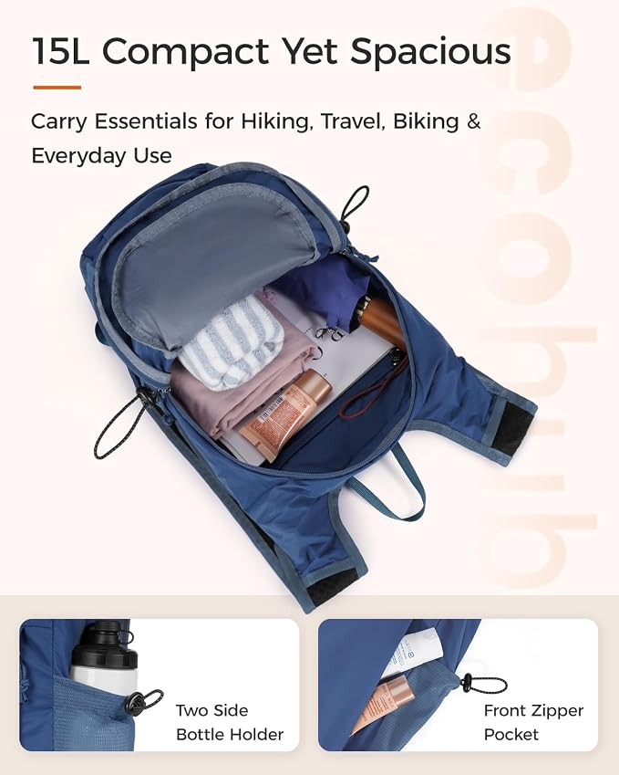 ECOHUB 15L Lightweight Packable Hiking Backpack - Image 4