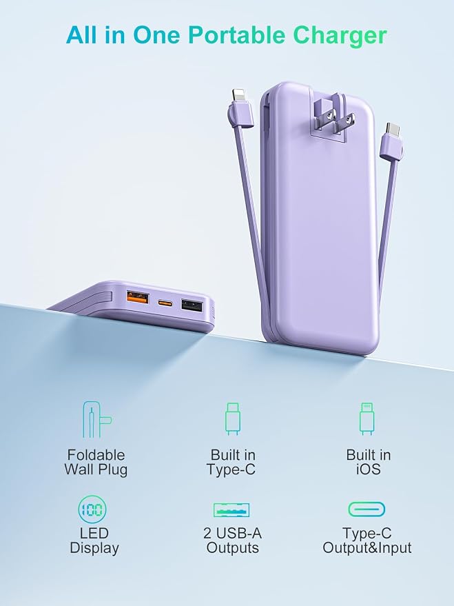 Portable Charger, 10000mAh PD20W USB C Fast Charging Power Bank - Image 9
