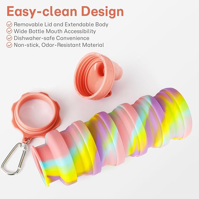 Collapsible Water Bottles for Travel, Foldable Sports Water Bottle for Kids - Image 5