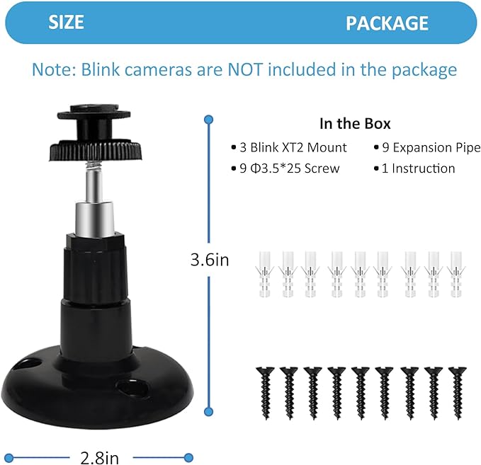 Blink Outdoor Camera Mount, 360 Degree Adjustable Indoor/Outdoor Wall Mount - Image 6