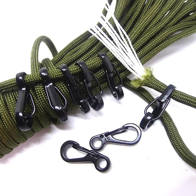 Mini Carabiner Clips with Metal Spring Wiregate Hook and Little Eye Hole - Image 7