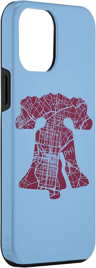 Philadelphia Street Map Liberty Bell Vintage Maroon Philly Case - Image 3