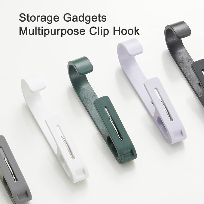 Multipurpose Hook Clips, Strong Large Plastic Clothes Clip Hanger, S Hooks - Image 5