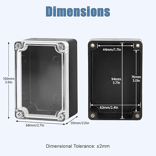 LeMotech Junction Box with Clear Cover IP65 Waterproof Project Box Dustproof - Image 2
