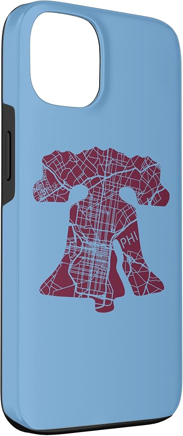 Philadelphia Street Map Liberty Bell Vintage Maroon Philly Case - Image 3
