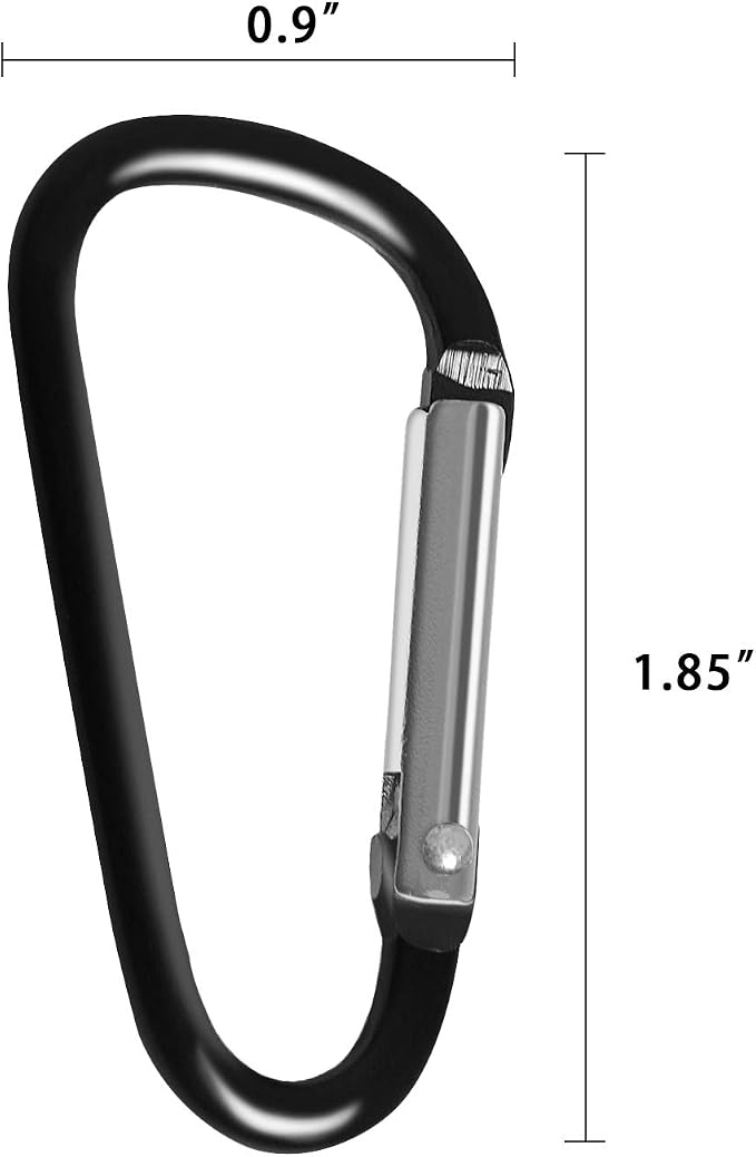 Carabiner Clips, Upins Aluminum Locking Spring Hook Keychain D Shape Heavy Duty - Image 2