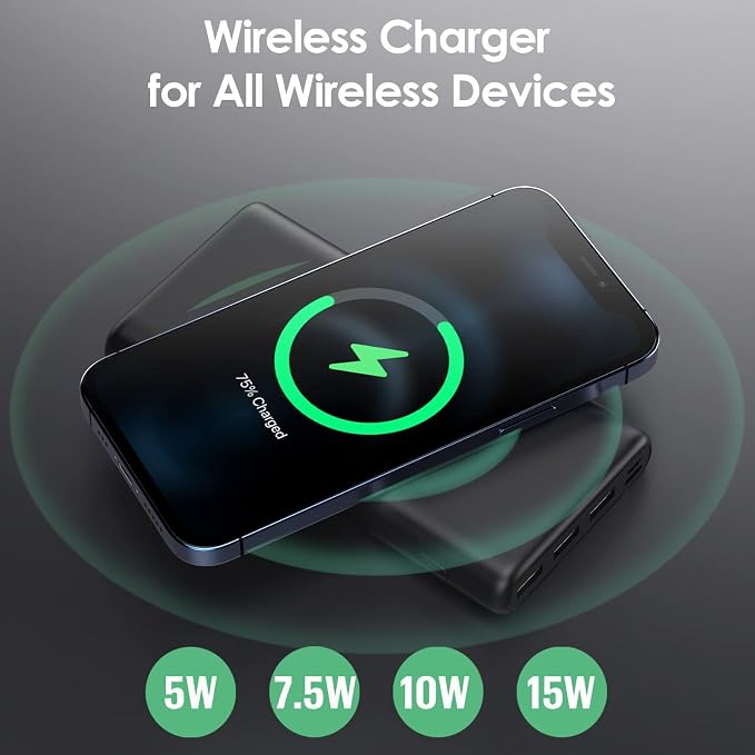 Wireless Portable Charger Power Bank, 33800mAh 15W Fast Wireless Charging 25W - Image 3
