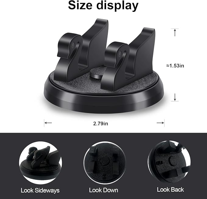 Dashboard Phone Holder for Car Vertical Horizontal 360 Rotate, Cell Phone - Image 2