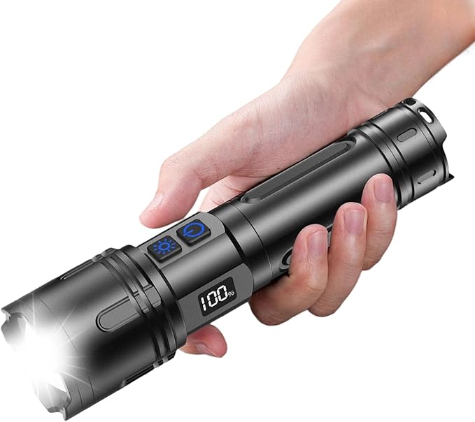 Relybo Rechargeable Flashlights High Lumens, LED Flashlight 100000 Lumens by Relybo