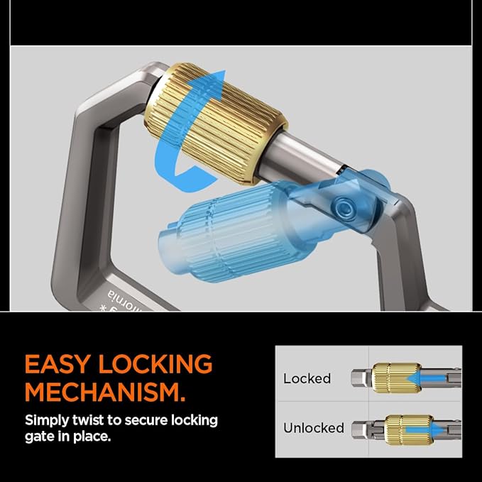 Spigen Life Carabiner Key Ring Clip, Car Keychain Clip, Bottle Opener Key Chain - Image 5