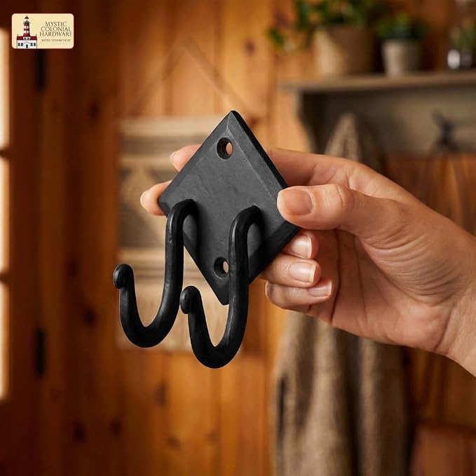 Mystic Colonial Rustic Hand Forged Iron Wall Hook - Image 5