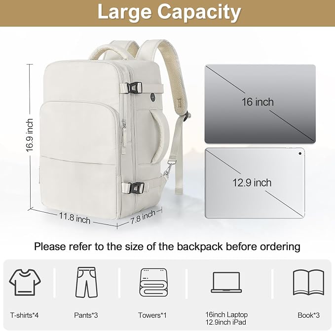 Sinaliy Travel Backpack for Women, Carry On Backpack Flight Approved, Personal - Image 9
