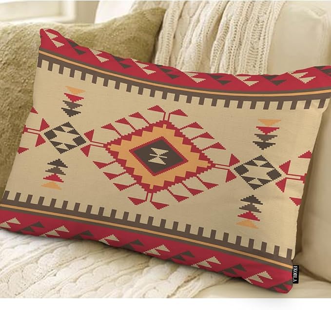 EKOBLA Vintage Ethnic Pattern 12x20 Pillow Case Tribal Print American Style - Image 2