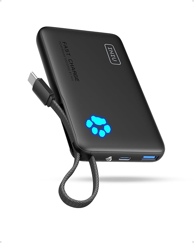INIU Portable Charger with Flashlight, 45W Fast Charging Tablet Power Bank with by INIU