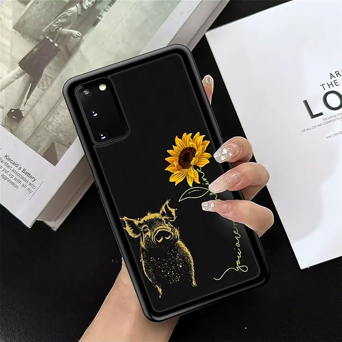for Samsung Galaxy S20 Case, Pig Sunflower Yellow Sunshine Pattern Graphic - Image 7