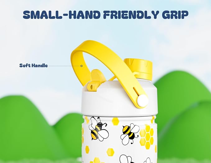 18 oz Cute Water Bottle for Kids: 2-in-1 Straw Spout Lid, Keep Cold 24H - Image 6