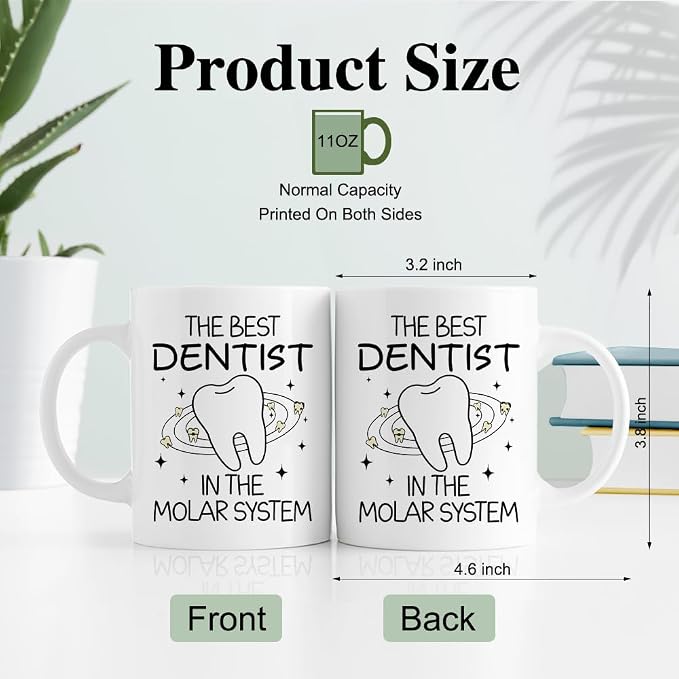 RZHV The Best Dentist, In The Molar System Funny Coffee Mug, Thank You Present - Image 2
