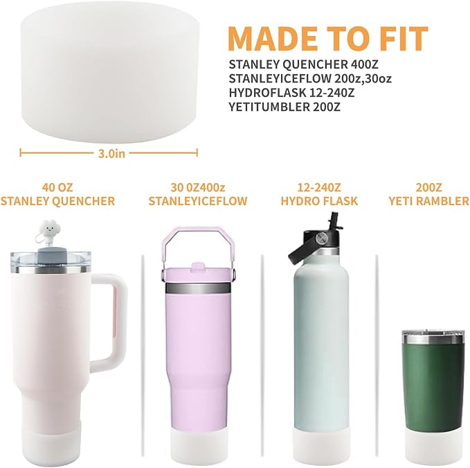 Stanley Cup Accessories for 40 oz Tumbler, straw cover and cup boot included - Image 3