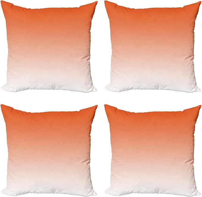 Ambesonne Ombre Decorative Throw Pillow Case Pack of 4, Scorching Sunset in The by Ambesonne