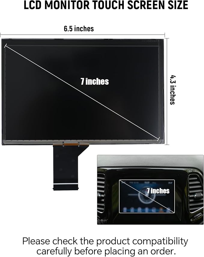7" Uconnect Screen Replacement LCD Display Digitizer - Image 7