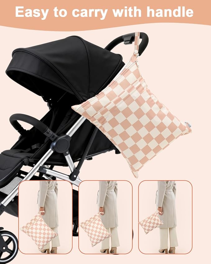 ALVABABY 3 pcs Cloth Diaper Wet Dry Bags Waterproof Reusable - Image 7