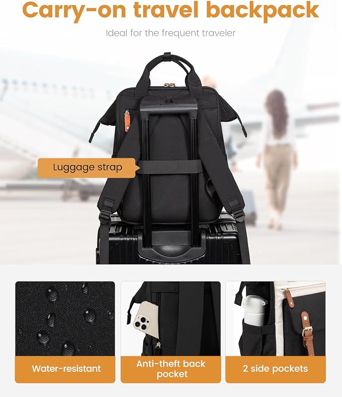 LOVEVOOK Laptop Backpack For Women, Teacher Work Computer Backpack - Image 5