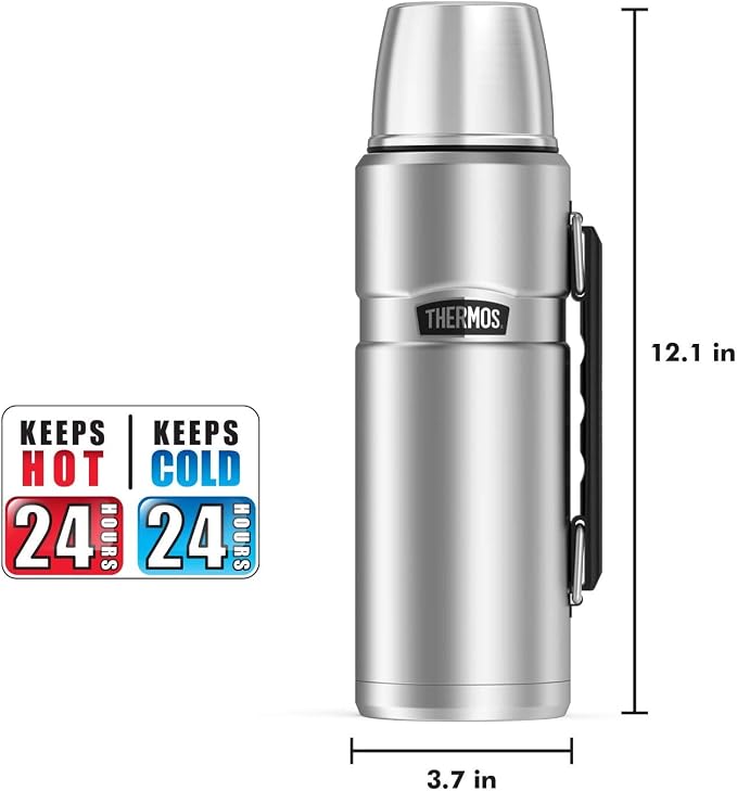 THERMOS Stainless King Vacuum-Insulated Beverage Bottle, 40 Ounce, Midnight Blue - Image 8
