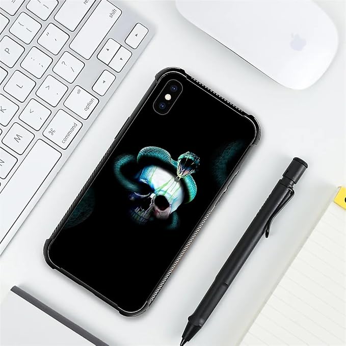 for iPhone X/Xs Case, Skeleton Winding Snake Pattern Graphic Design Girl Boy - Image 5