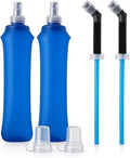 TPU Soft Flask 500ml with Straw & Cap, 2 Pack Collapsible Sports Water Bottles by Unknown