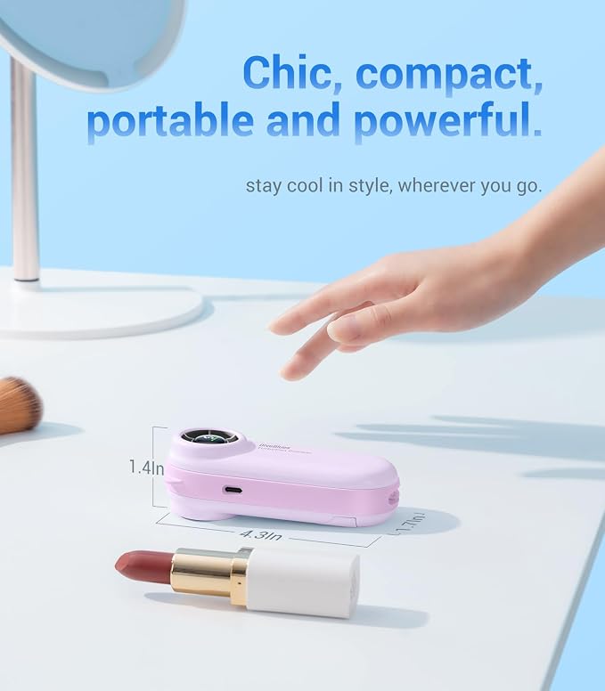 Diveblues Handheld Portable Turbo Fan, 4000mAh USB Rechargeable Pocket Fan - Image 7