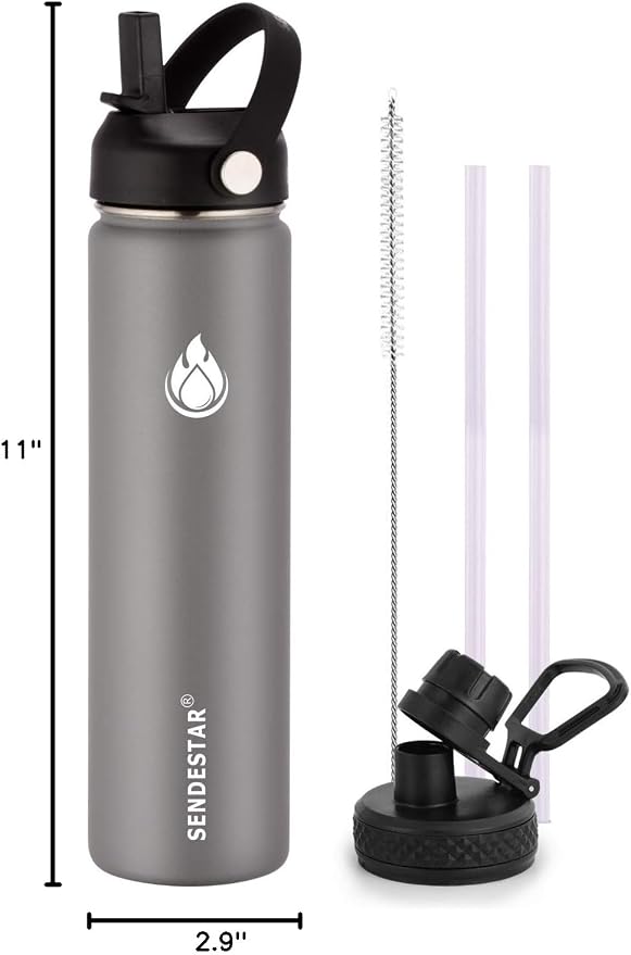 SENDESTAR Stainless Steel Water Bottle, Wide Mouth Water Bottle 24 oz - Image 8