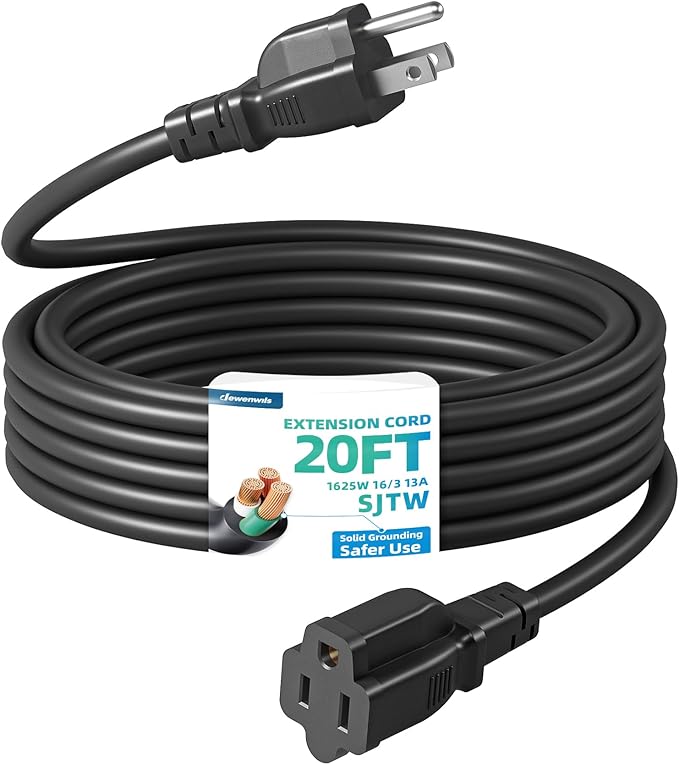 DEWENWILS Extension Cord 20 FT, 3 Prong Waterproof Extension Cable by DEWENWILS