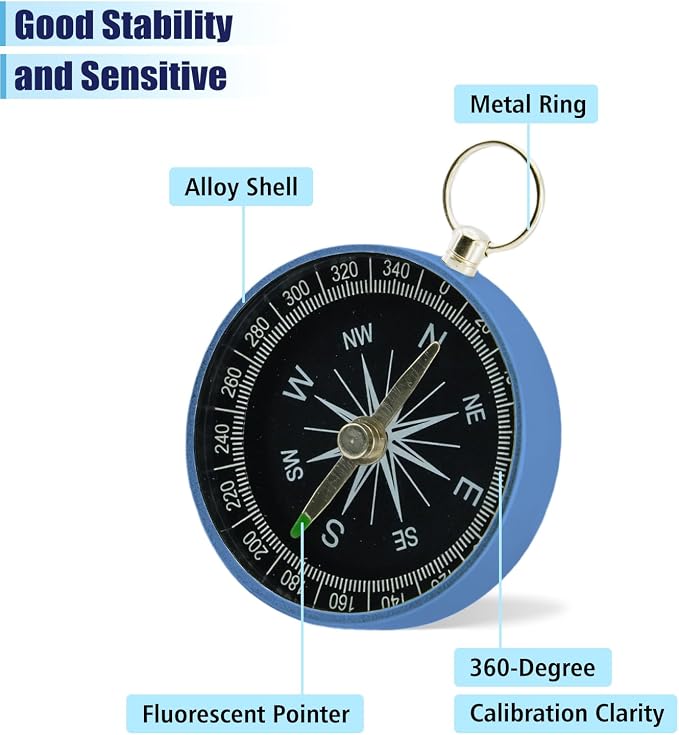 Pocket Compass, 2 Pieces Mini Compass - Image 4