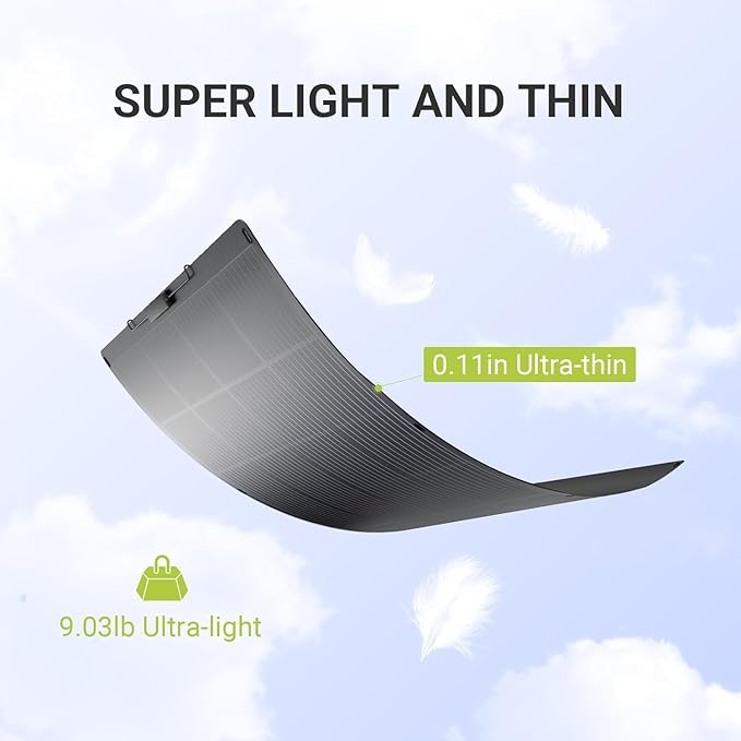 ALLPOWERS SF200 Flexible Solar Panel 200w Ultra Thin 3mm Bendable - Image 6