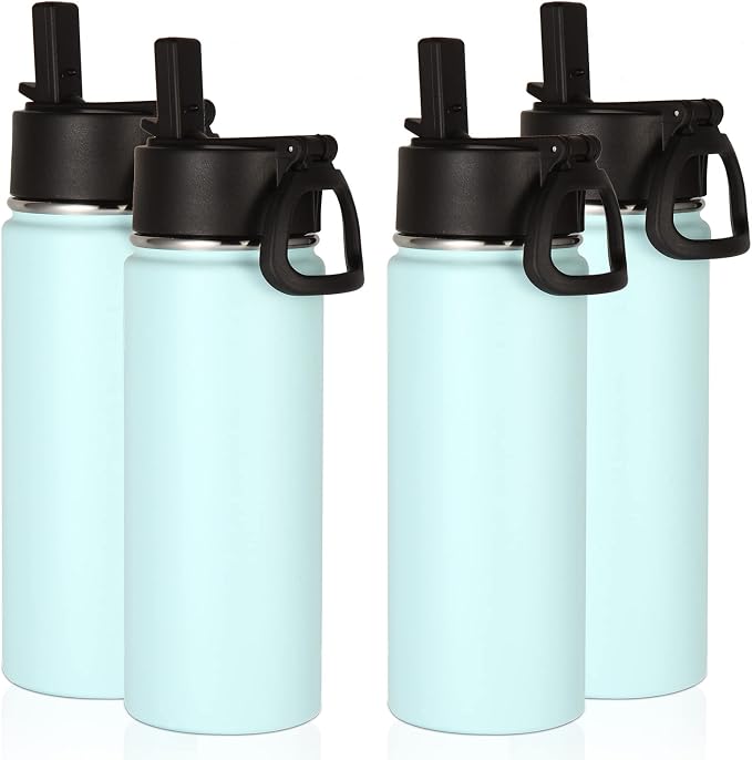 Volhoply 18oz Insulated Water Bottle Bulk 4 Pack, Kids Stainless Steel Water by LiveFully%EF%BC%8CDrinkFreely%E2%80%94KeepGoingwithVolhoply%EF%BC%81
