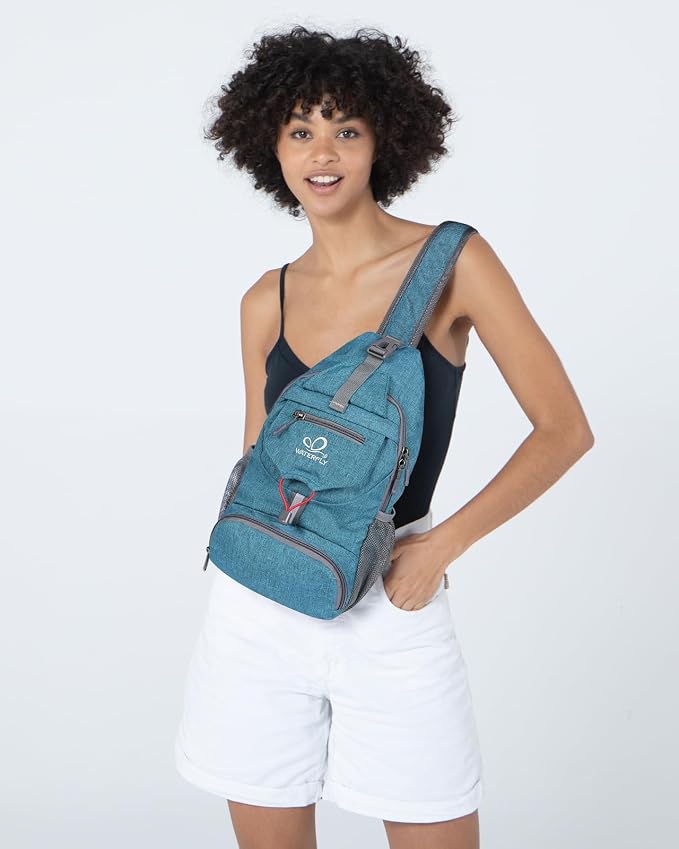 WATERFLY Packable Small Crossbody Sling Backpack Shoulder Chest Bag Daypack - Image 3